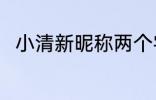小清新昵称两个字 比较简单的网名