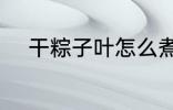 干粽子叶怎么煮 干粽子叶如何煮