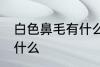 白色鼻毛有什么兆头 白色鼻毛代表了什么