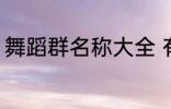 舞蹈群名称大全 有创意的舞蹈群名字