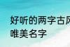 好听的两字古风名字 2个字古风意境唯美名字